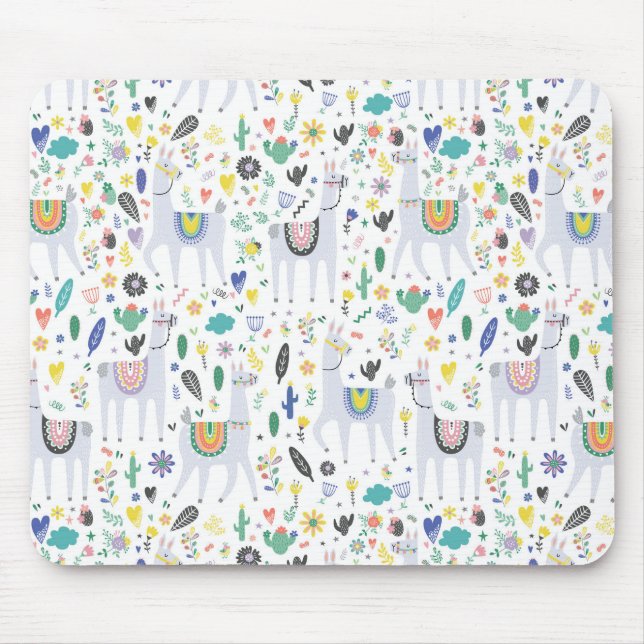 Mousepad Padrão do Doodle Alpaca (Frente)