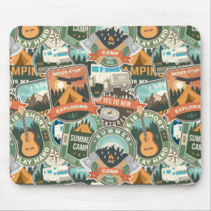 Mousepad Padrão do Explorador de viagens vintage