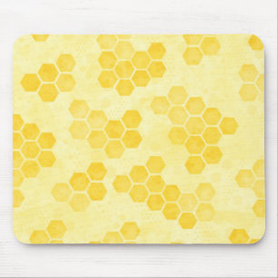 Mousepad Padrão do Pastel Yellow Honeycomb
