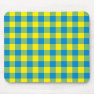 Mousepad Padrão do Verificador de Xadrezes Verde Amarelo Az