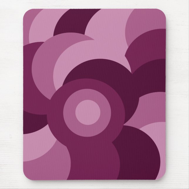 Mousepad padrão dos círculos de abstrato roxo e rosa (Frente)