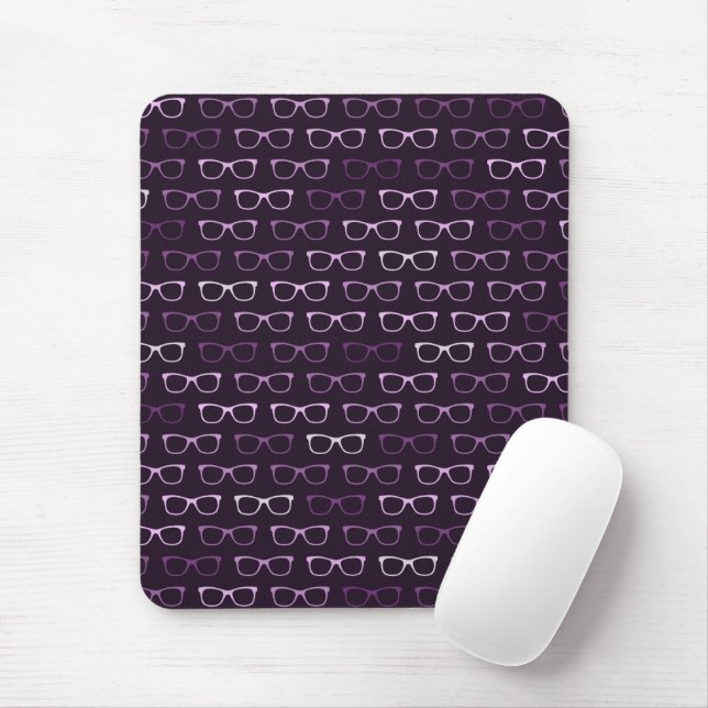 Mousepad Padrão dos óculos roxos de Hipster (Com mouse)