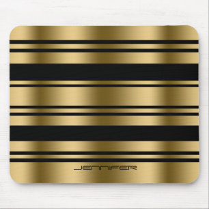 Mousepad Padrão Dourado E Preto De Stripes