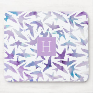 Mousepad Padrão e Monograma de Aves Aquáticas