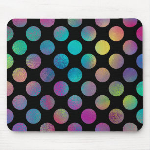 Mousepad Padrão Elegante de Bolinhas Moderno do Arco-Íris