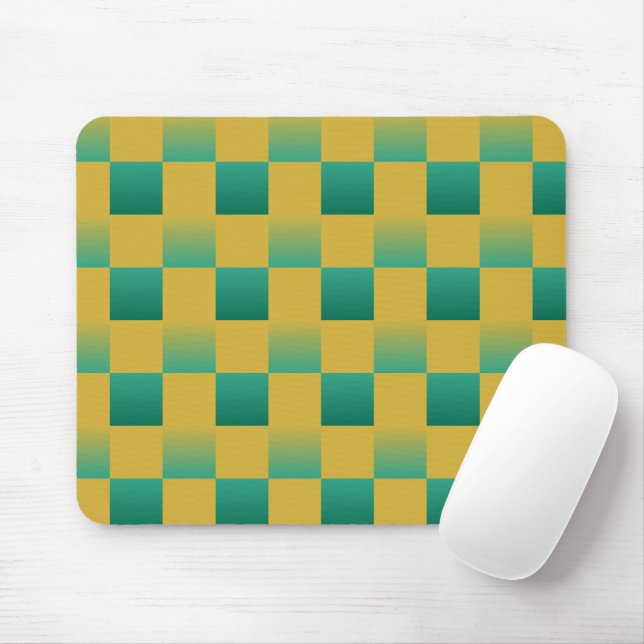 Mousepad Padrão elegante em verde e ouro (Com mouse)