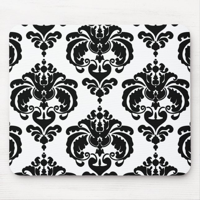 Mousepad Padrão Elegante Moderno Xadrez Preto e Branco (Frente)