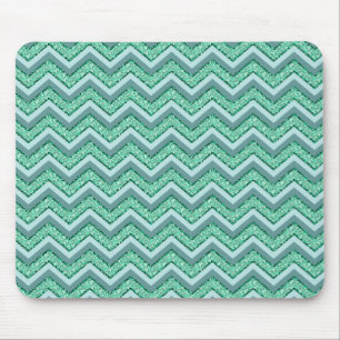 Mousepad Padrão Emerald Chevron Facultado