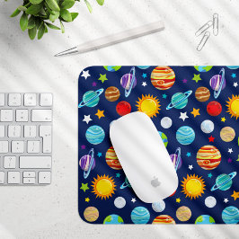 Mousepad Padrão Espacial, Planetas, Estrelas, Cosmos, Galáx