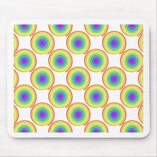 Mousepad Padrão Espiral Arco-Íris
