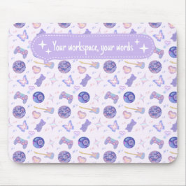 Mousepad Padrão estético personalizado pastel y2k lavanda