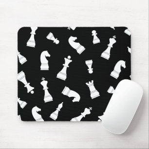 Mousepad Padrão exclusivo de peças de xadrez preto e branco