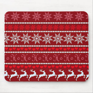 Mousepad Padrão Festivo de Floco de Neve de Natal