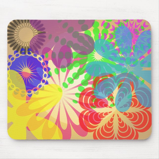 Mousepad Padrão Floral abstrato (Frente)