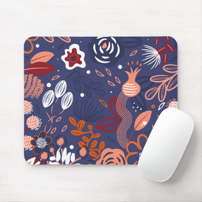 Mousepad Padrão Floral abstrato Primavera púrpura (Com mouse)
