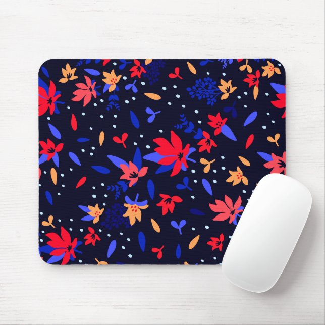 Mousepad Padrão Floral Abstrato sem costura (Com mouse)