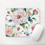 Mousepad Padrão floral asiático delicado e elegante de aqua<br><div class="desc">Pão de rato de padrão floral asiático delicado e elegante de cor aquosa.</div>