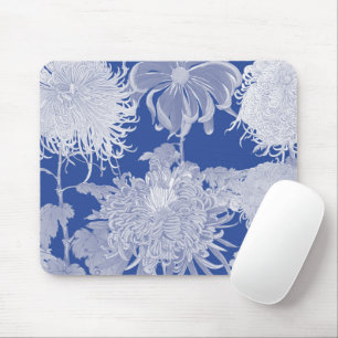 Mousepad Padrão Floral Azul de Chinoiserie Vintage Chinoise