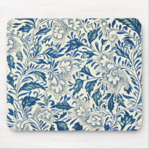 Mousepad Padrão floral azul Vintage