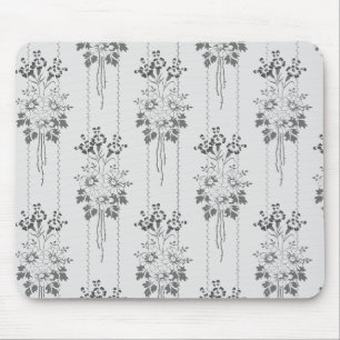 Mousepad Padrão floral barroco com borda cinza