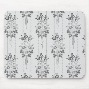 Mousepad Padrão floral barroco com cinza de fronteira