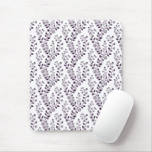 Padrão Floral Boho Moderno Ameixa Branco