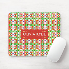 Mousepad Padrão Floral Boho Moderno de Bordado Cruzado Sem