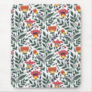 Mousepad Padrão floral de arte popular