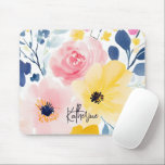 Mousepad Padrão Floral de Cor de Água Moderna<br><div class="desc">Linda ilustração do estilo de aquarela.</div>