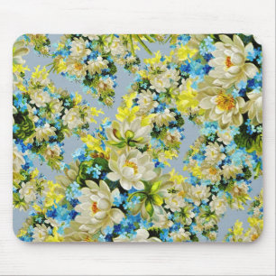 Mousepad Padrão Floral de Flores Amarelas Vintage