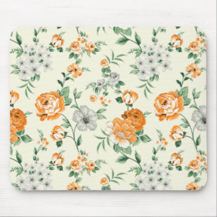 Mousepad Padrão Floral de Jardim Amarelo Suave