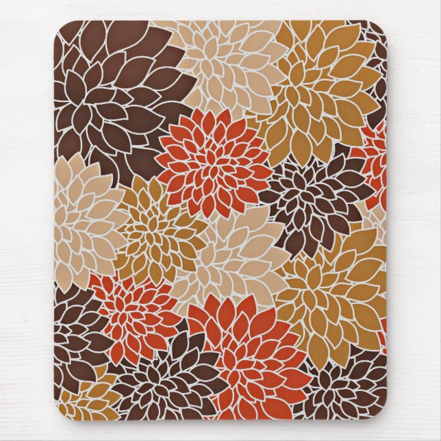 Mousepad padrão floral de outono (Frente)