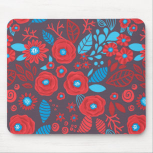 Mousepad Padrão floral de rabisco