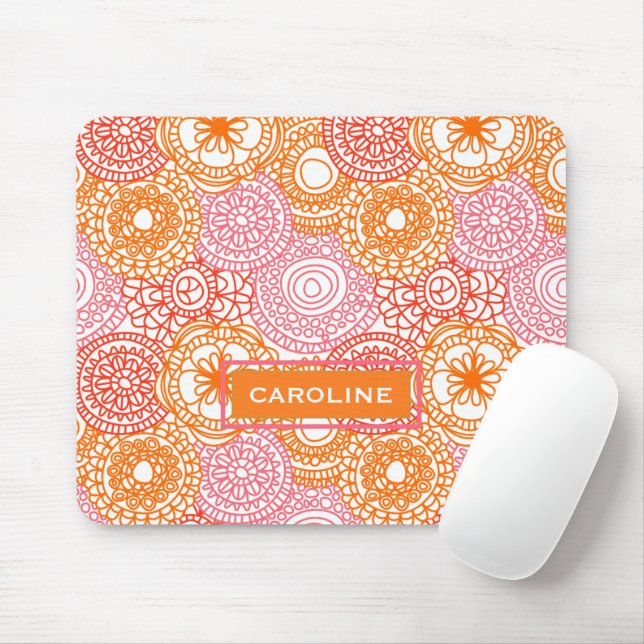 Mousepad Padrão Floral de Verão Feliz e Divertido de Hip (Com mouse)