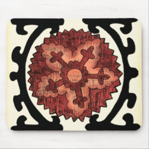 Mousepad Padrão Floral Decorativo do Estilo Suzani