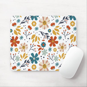 Mousepad Padrão Floral Desenhado Da Mão