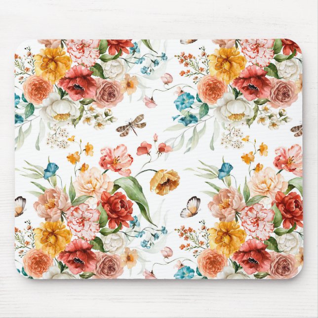 Mousepad Padrão Floral do Jardim (Frente)