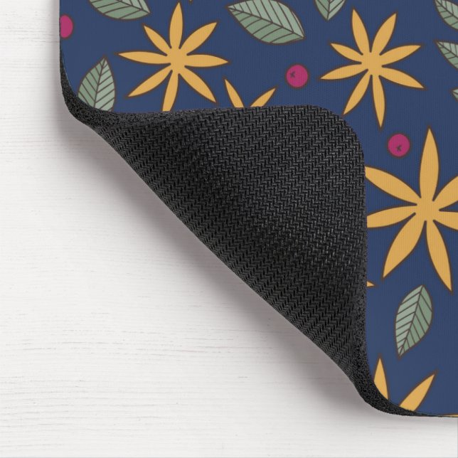 Mousepad Padrão Floral Dourado Desenho Botânico (Canto)