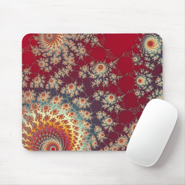 Mousepad Padrão Floral Espiral (Com mouse)