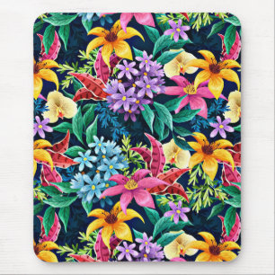 Mousepad Padrão Floral Exótico Pintado à Mão-23001