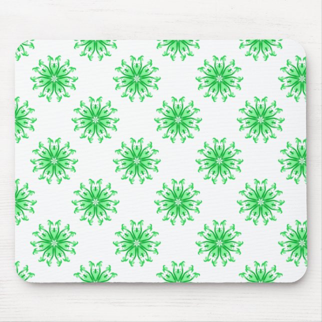 Mousepad Padrão floral fresco verde (Frente)