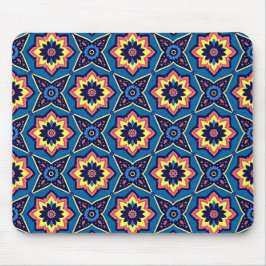 Mousepad Padrão Floral Geométrico de Boho Vibrante