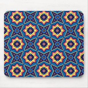 Mousepad Padrão Floral Geométrico de Boho Vibrante