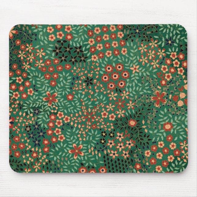 Mousepad Padrão floral japonês vintage bonito (Frente)