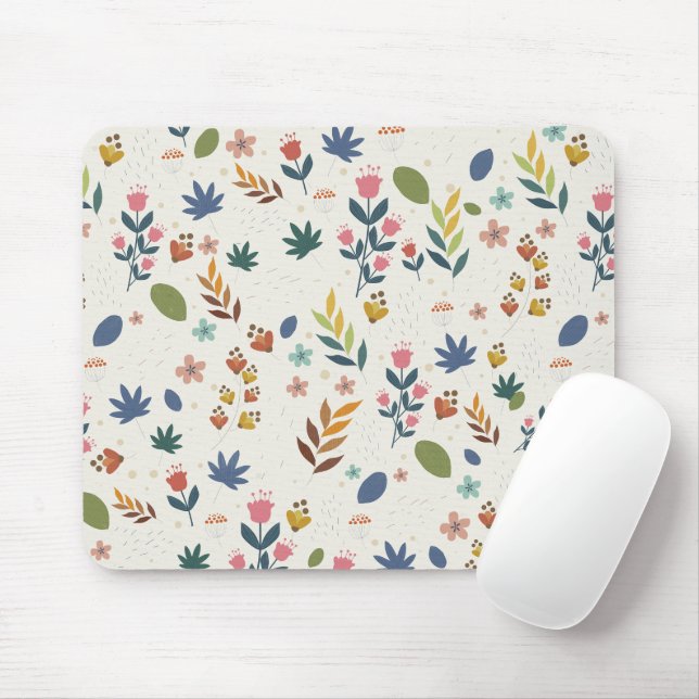 Mousepad Padrão Floral Minimalista (Com mouse)