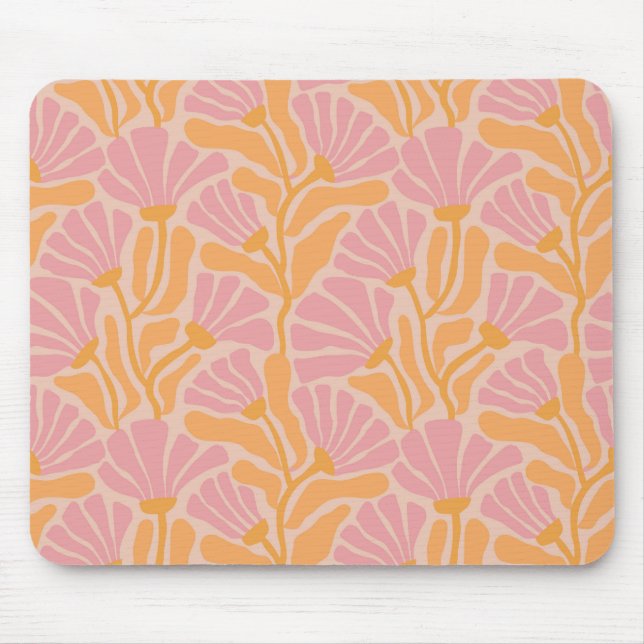 Mousepad Padrão Floral Moderno do meio século (Frente)