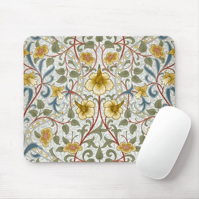 Mousepad Padrão Floral Narciso William Morris (Com mouse)