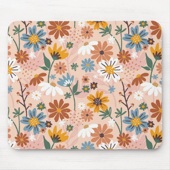 Mousepad Padrão Floral Pintado À Mão- 23136 (Frente)