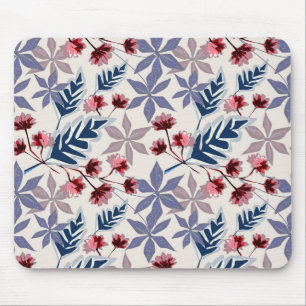 Mousepad Padrão floral retrorreflector com flores cor-de-ro