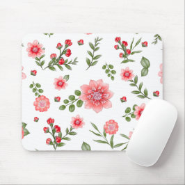 Mousepad Padrão Floral Rosa Elegante